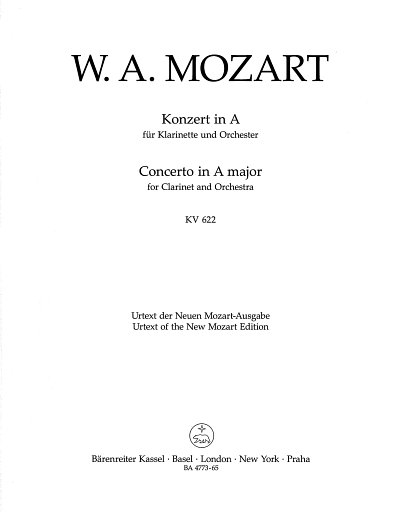 W.A. Mozart: Konzert A-Dur KV 622, KlarOrch (HARM)