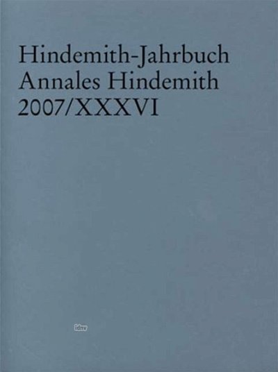 P. Hindemith: Hindemith-Jahrbuch 36 (Bu)
