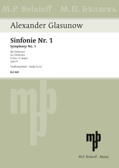 DL: A. Glasunow: Sinfonie Nr. 1 E-Dur, Orch (Stp)