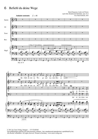 DL: F. Mendelssohn Barth: Befiehl du deine Wege , GchOrg (Pa