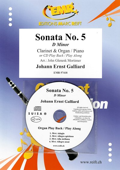 J.E. Galliard: Sonata No. 5, KlarKlv/Org (+CD)