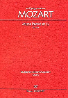 W.A. Mozart: Missa brevis in G, 4GesGchOrchO (Stp)