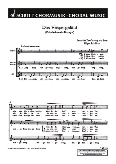 DL: H. Schallehn: Das Vespergeläut - Les cloches de, Fch3 (C