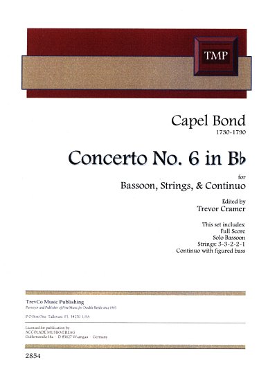 AQ: B. Capel: Konzert Nr. 6 B-Dur, Fagott, Streiche (B-Ware)