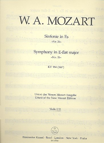 W.A. Mozart: Sinfonie Nr. 26 Es-Dur KV 184 (166, Sinfo (Vla)