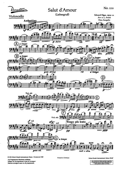 E. Elgar: Salut d'Amour op. 12 , Salono (Vc)