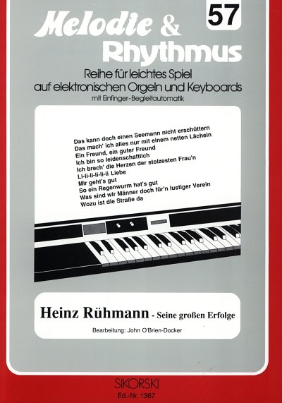 Melodie & Rhythmus, Heft 57: Heinz Rühmann - Seine großen Erfolge de  Ruehmann Heinz