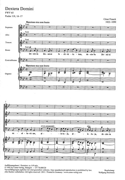 C. Franck: Dextera Domini B-Dur FWV 65 (1871)