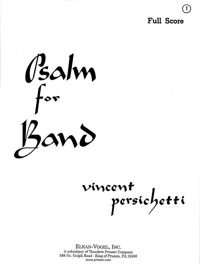 V. Persichetti: Psalm for Band op. 53, Blaso (Part.)