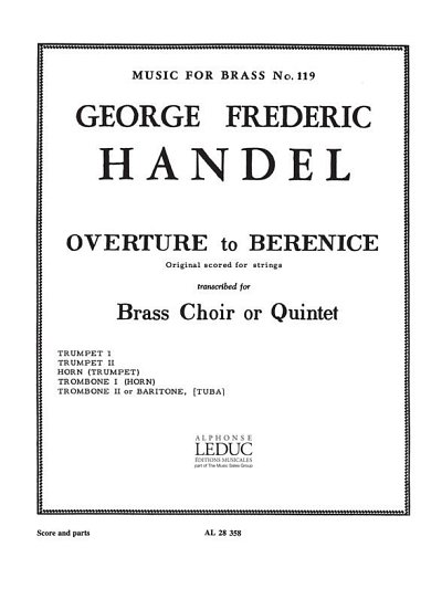 G.F. Händel: Ouverture to Bernice, 5Blech (Pa+St)