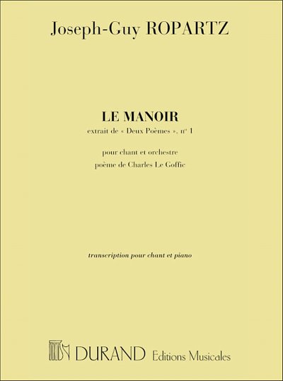 2 Poemes N 1 Le Manoir Baryton-Piano, GesKlav