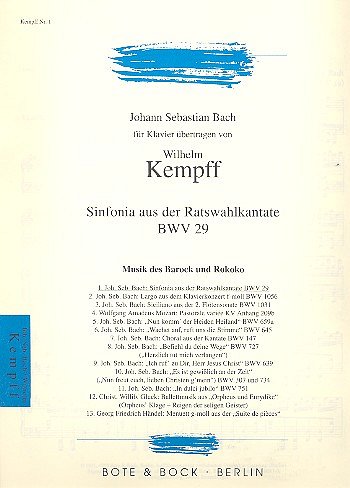 J.S. Bach: Sinfonia Aus Der Ratswahlkantate Bwv 29