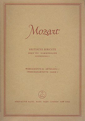 W.A. Mozart: Streichquartette, Band 3, 2VlVaVc