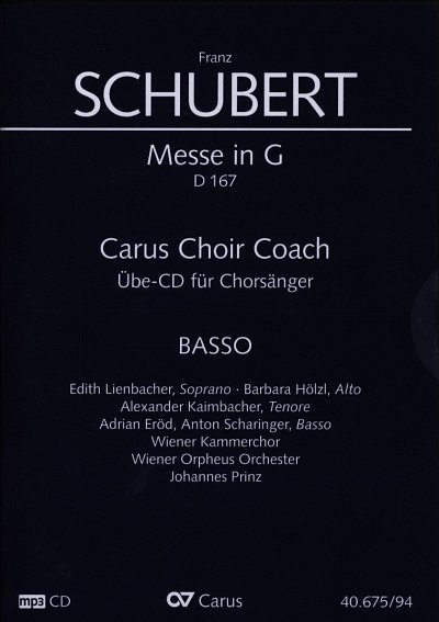 F. Schubert: Messe in G D 167 - Carus, 3GesGchOrch (CD Bass)