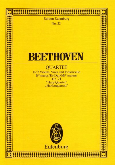 L. v. Beethoven: Quartett Es-Dur Op 74 Eulenburg Studienpart