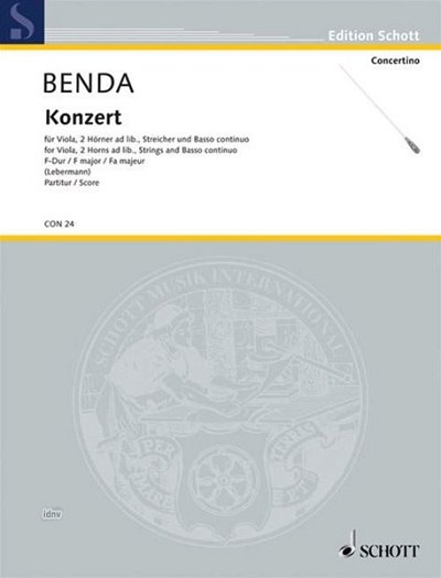 F.W.H. Benda: Konzert F-Dur  (Part.)