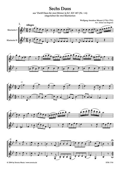 DL: W.A. Mozart: Zwoelf Duos KV 487 (Nr. 1-6)