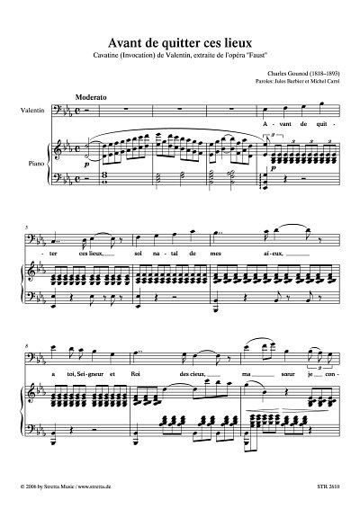 DL: C. Gounod: Avant de quitter ces lieux Cavatine (Valentin