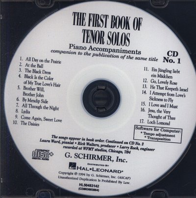 The First Book of Tenor Solos 1 & 2 (2CDs)