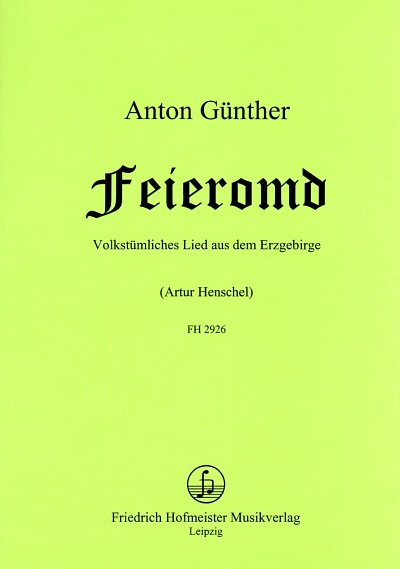 A. Günther: Feieromd für Gesang und Klavier