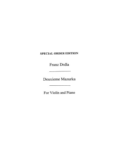 Deuxieme Mazurka For Violin And Piano Op., VlKlav (KlavpaSt)