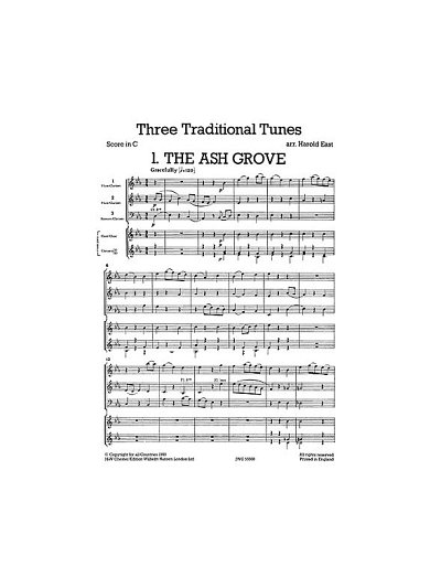 H. East: Three Traditional Tunes, Varblas (Pa+St)