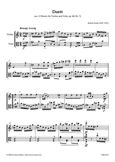 DL: R. Fuchs: Duett aus: 12 Duette fuer Violine und Viola, o