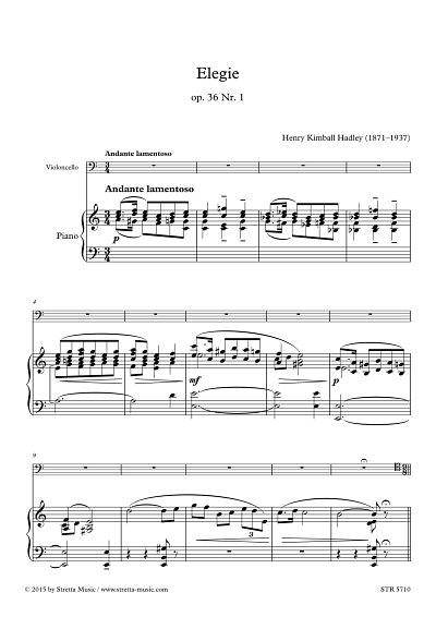 DL: H.K. Hadley: Elegie, Violoncello, Klavier