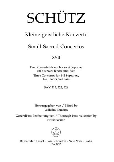 H. Schütz: Kleine geistliche Konzerte, Heft 17