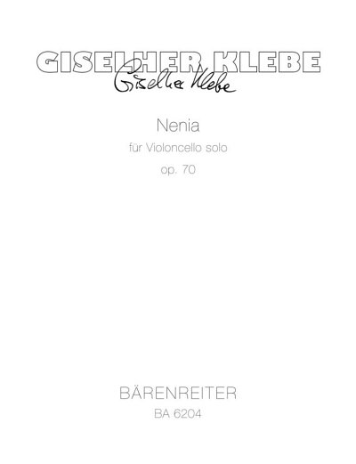 G. Klebe: Nenia für Violoncello solo (1974)