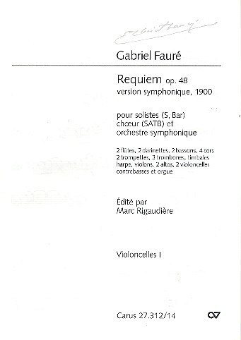 G. Fauré: Requiem op. 48, 2GsGchOrchOr (Vc)