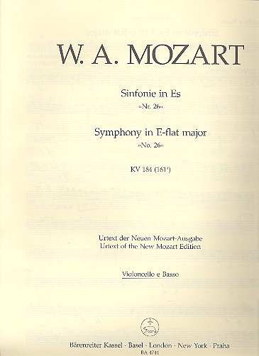 W.A. Mozart: Sinfonie Nr. 26 Es-Dur KV 184 (16, Sinfo (VcKb)
