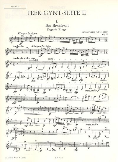 E. Grieg: Peer Gynt Suite Nr. 2 op. 55, Sinfo (Vl2)
