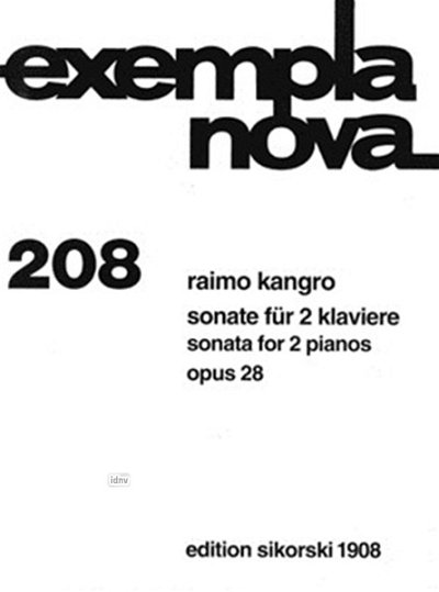 Kangro Raimo: Sonate Op 28 Exempla Nova 208