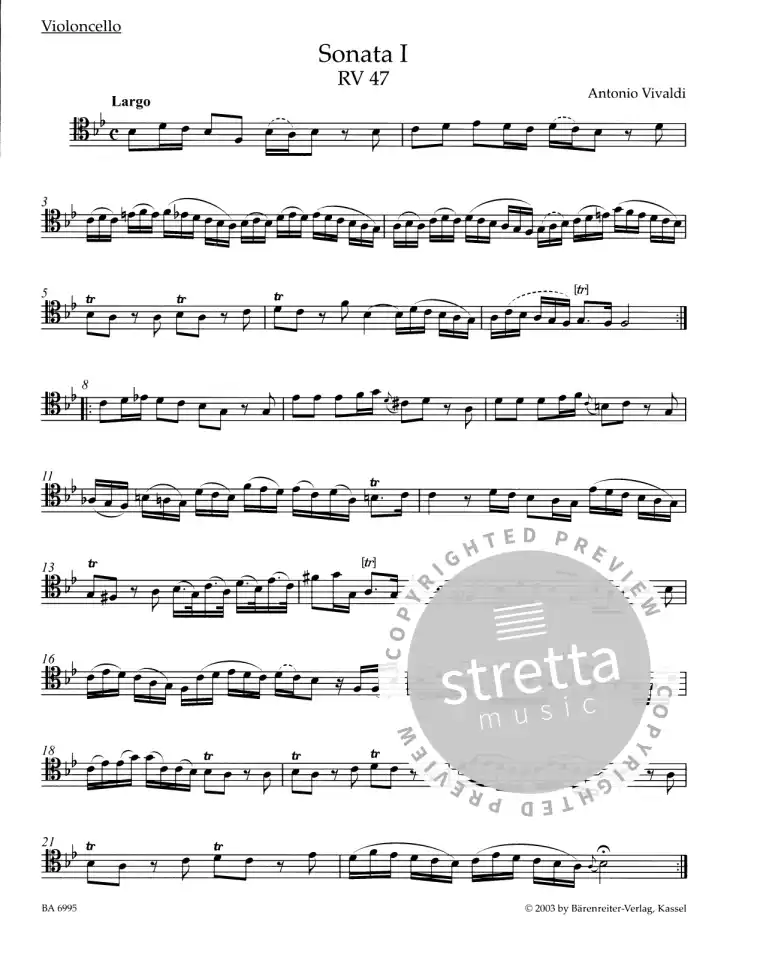A. Vivaldi: Sämtliche Sonaten RV 39-47, VcBc (Pa+St) (1)