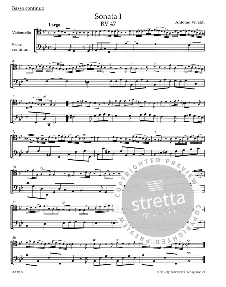 A. Vivaldi: Sämtliche Sonaten RV 39-47, VcBc (Pa+St) (4)