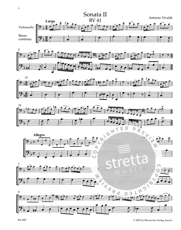 A. Vivaldi: Sämtliche Sonaten RV 39-47, VcBc (Pa+St) (5)