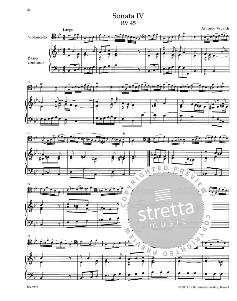 A. Vivaldi: Sämtliche Sonaten RV 39-47, VcBc (Pa+St) (8)