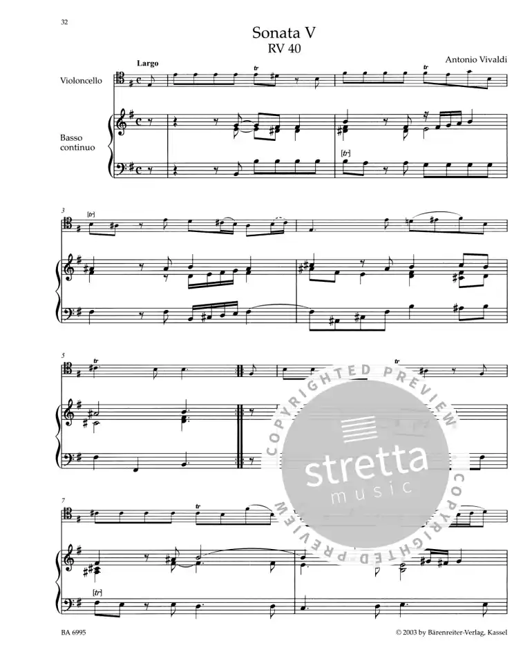 A. Vivaldi: Sämtliche Sonaten RV 39-47, VcBc (Pa+St) (9)
