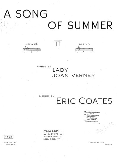 DL: E. Coates: A Song Of Summer, GesKlav
