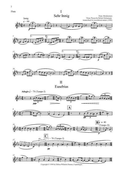 H. Abrahamsen: Three Pieces By Schumann (Stsatz)