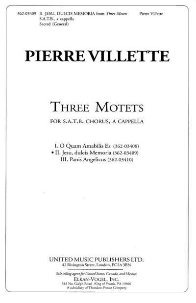 P. Villette: Three Motets 2. Jesu, Dulcis Memoria, Ch (Chpa)