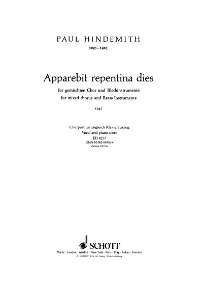P. Hindemith: Apparebit repentina dies 
