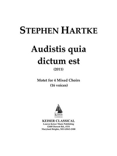 S. Hartke: Audistis Quia Dictum Est: (Part.)