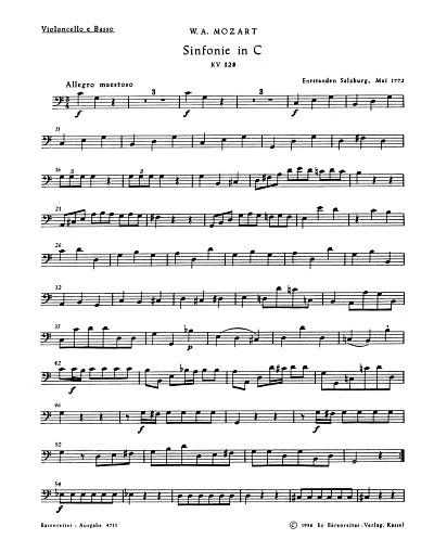 W.A. Mozart: Sinfonie Nr. 16 C-Dur KV 128, Sinfo (VcKb)