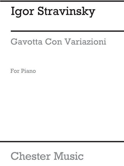 I. Stravinsky: Gavotta Con Variazioni From Pulcinella for Piano