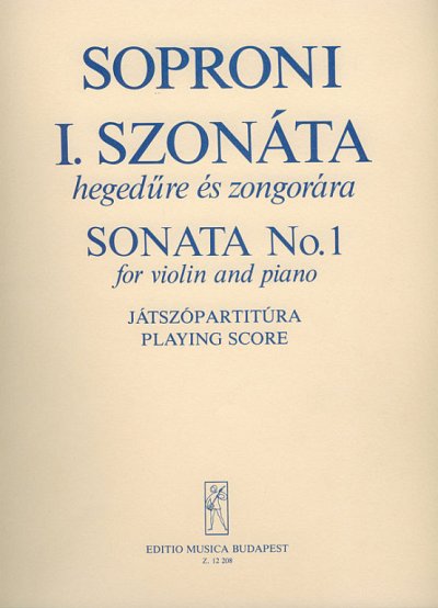 J. Soproni: Sonate Nr. 1, VlKlav (KlavpaSt)
