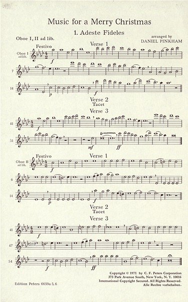 D. Pinkham: Music for a Merry Christmas 1, Sinfo (Part.)