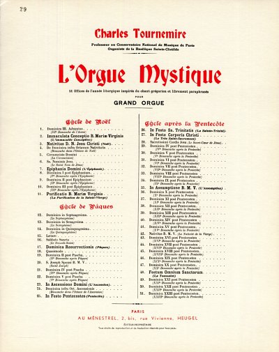C. Tournemire: L'Orgue mystique Vol.29