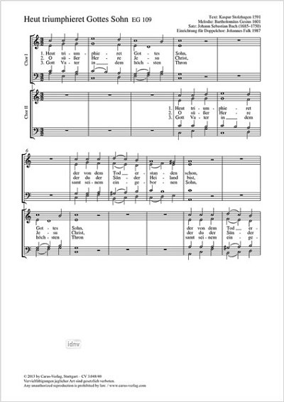 DL: J.S. Bach: Heut triumphieret Gottes Sohn a-Moll (Part.)